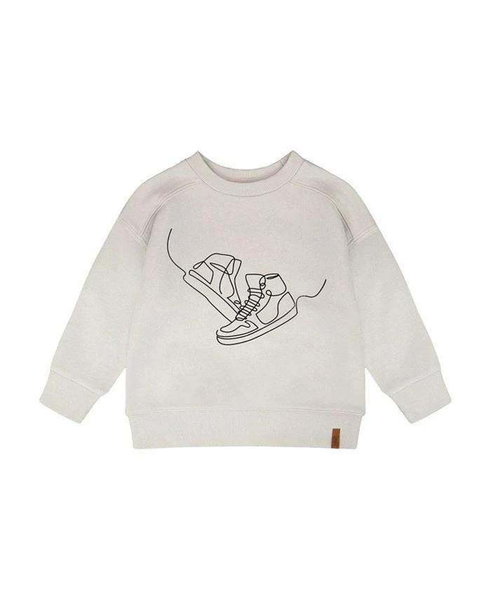 Deux par Deux Boys' Long Sleeve Sneaker French Terry Sweatshirt - Little Kid, Big Kid