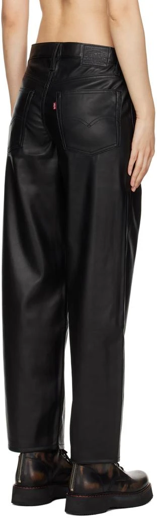 Levi's Black Baggy Dad Faux-Leather Trousers 3
