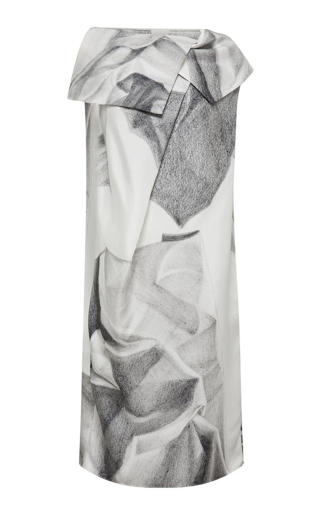 RORY WILLIAM DOCHERTY RORY WILLIAM DOCHERTY - Folded Silk Twill Midi Cocoon Dress - Black/white - UK 14 - Moda Operandi