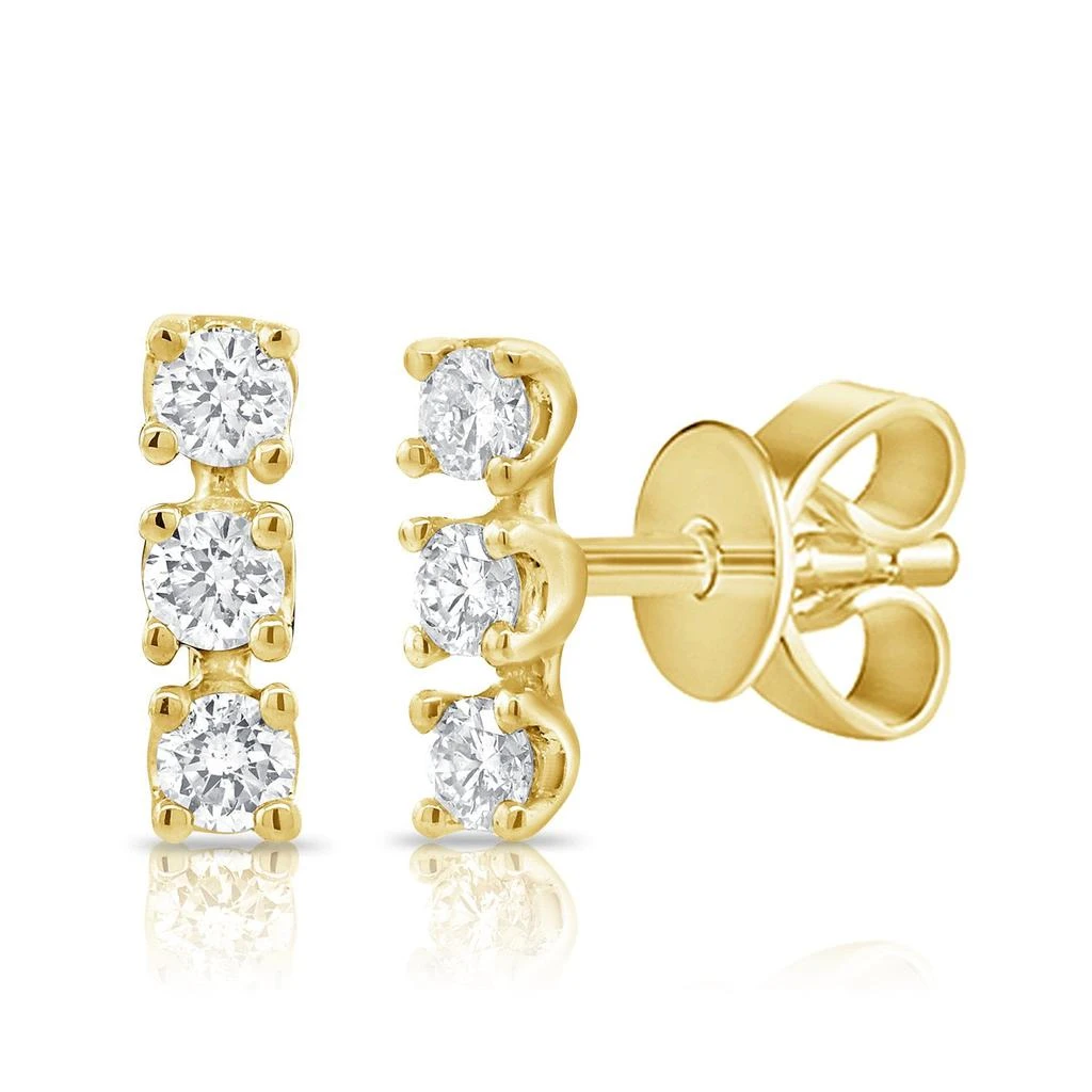 Sabrina Designs 14k Gold & Diamond Bar Stud Earrings 3