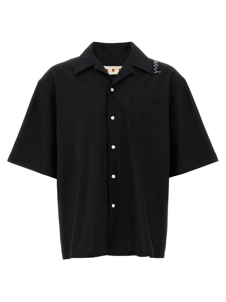 Marni Marni Logo Embroidered Bowling Shirt