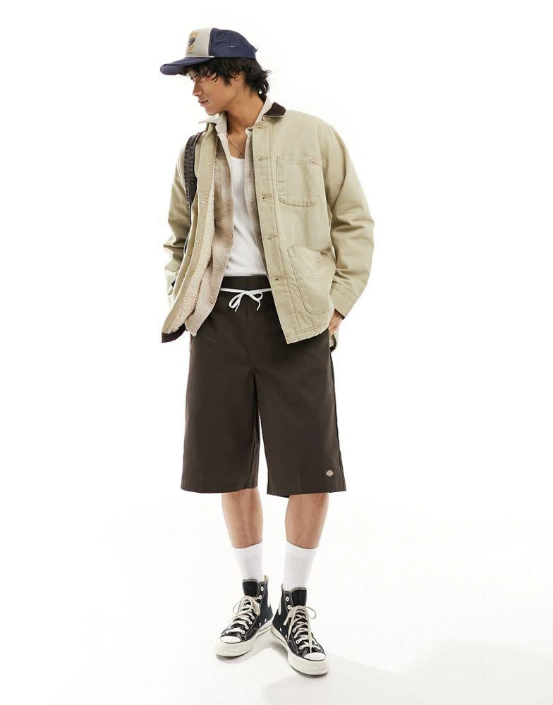 DICKIES Dickies 13 inch tailored shorts in dark brown 5