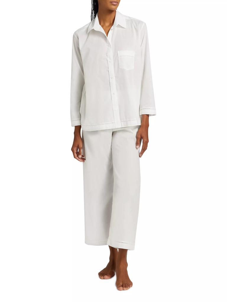 Pour Les Femmes Egyptian Cotton Long-Sleeve Pajamas