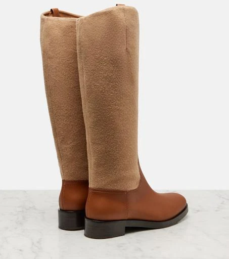 Max Mara Cavaliere leather and wool knee-high boots 2