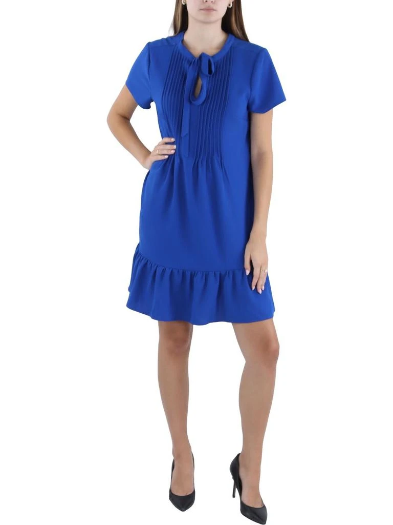 CeCe Womens Short Sleeve Tie Neck Mini Dress 4