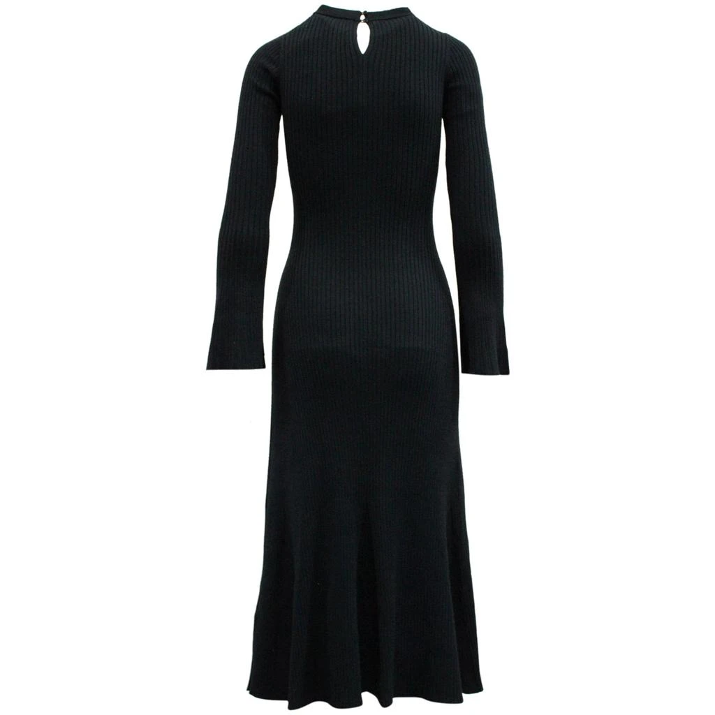Sandro Paris Sandro Rony Ribbed Knit Midi Dress in Navy Blue Polyamide 2
