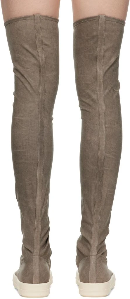Rick Owens Gray Porterville High Sock Sneaks Tall Boots 2