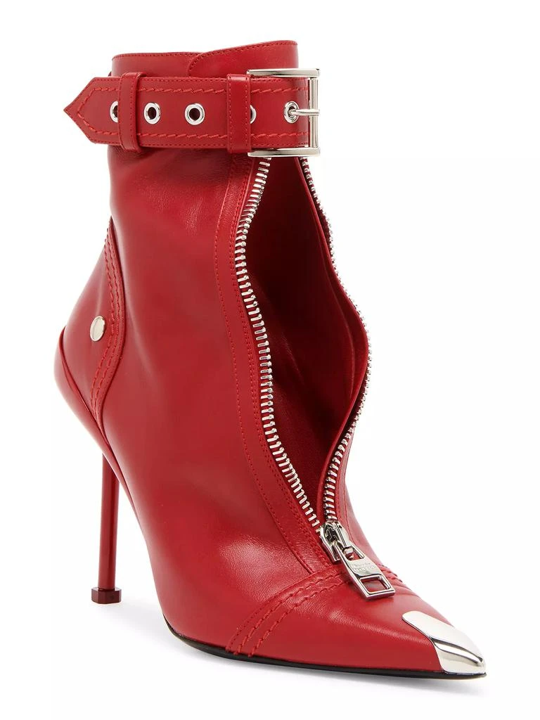 Alexander McQueen Slash Biker 90MM Leather Booties 2