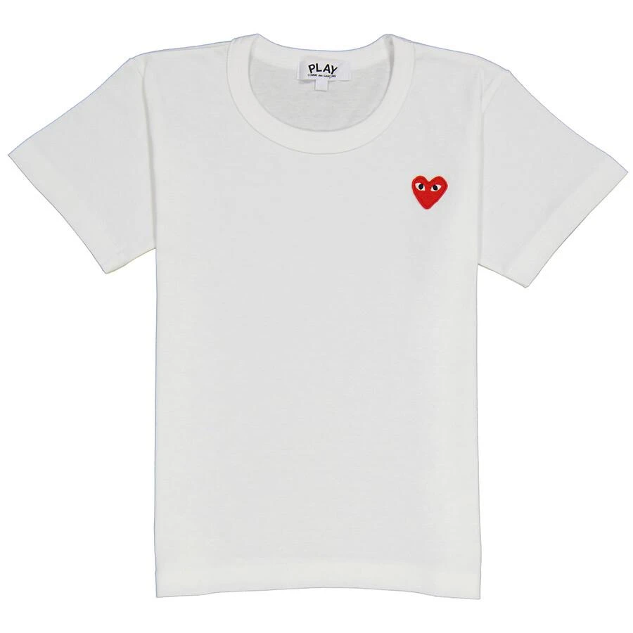 Comme des Garcons Comme Des Garcons Kids Embroidered Red Heart Short-sleeve T-shirt In White, Size 4Y 1