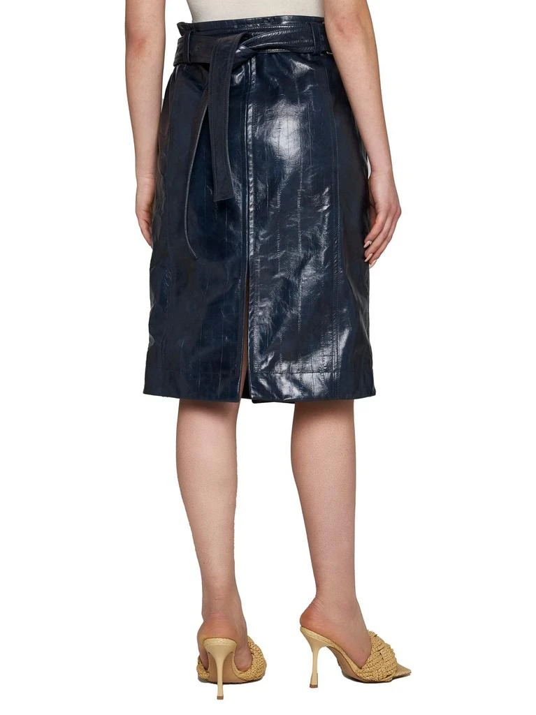 Bottega Veneta Bottega Veneta Embossed Leather Midi Skirt 3