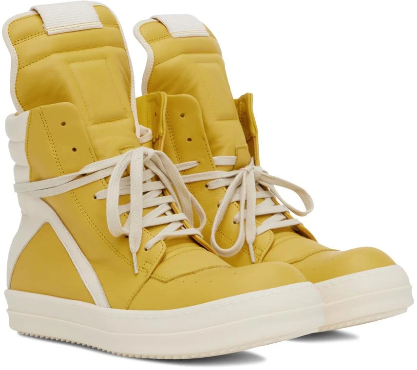 Rick Owens Yellow & White Porterville Geobasket Sneakers 4