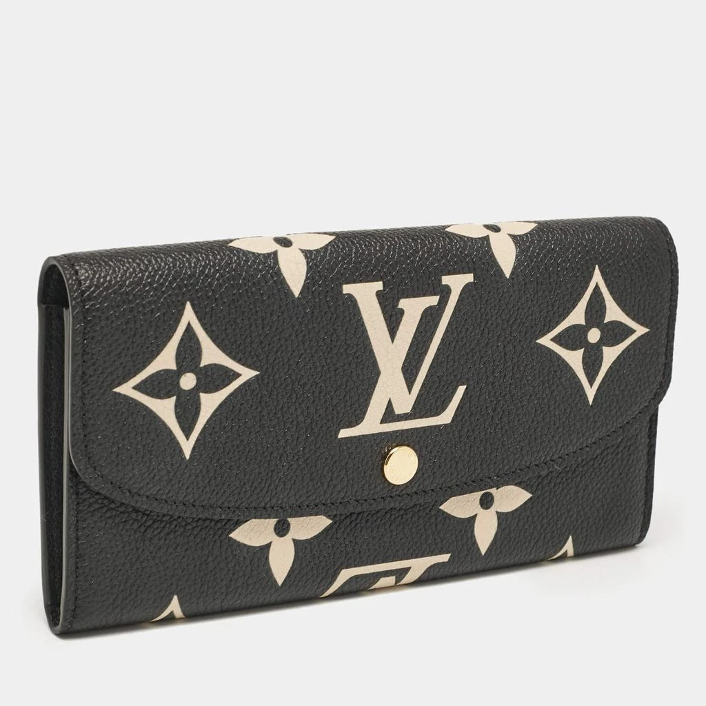 Louis Vuitton Louis Vuitton Black/Beige Giant Monogram Empreinte Leather Emilie Wallet 2
