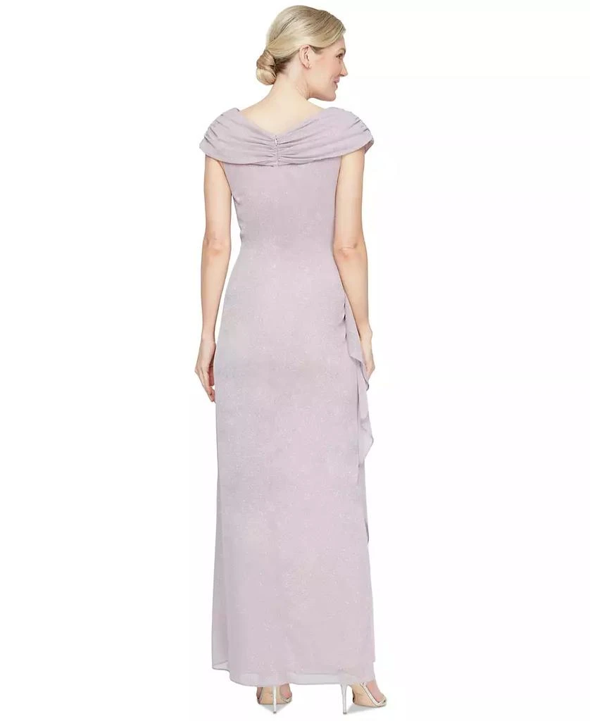 Alex Evenings Petite L-Neck Glitter-Mesh Long Dress 2