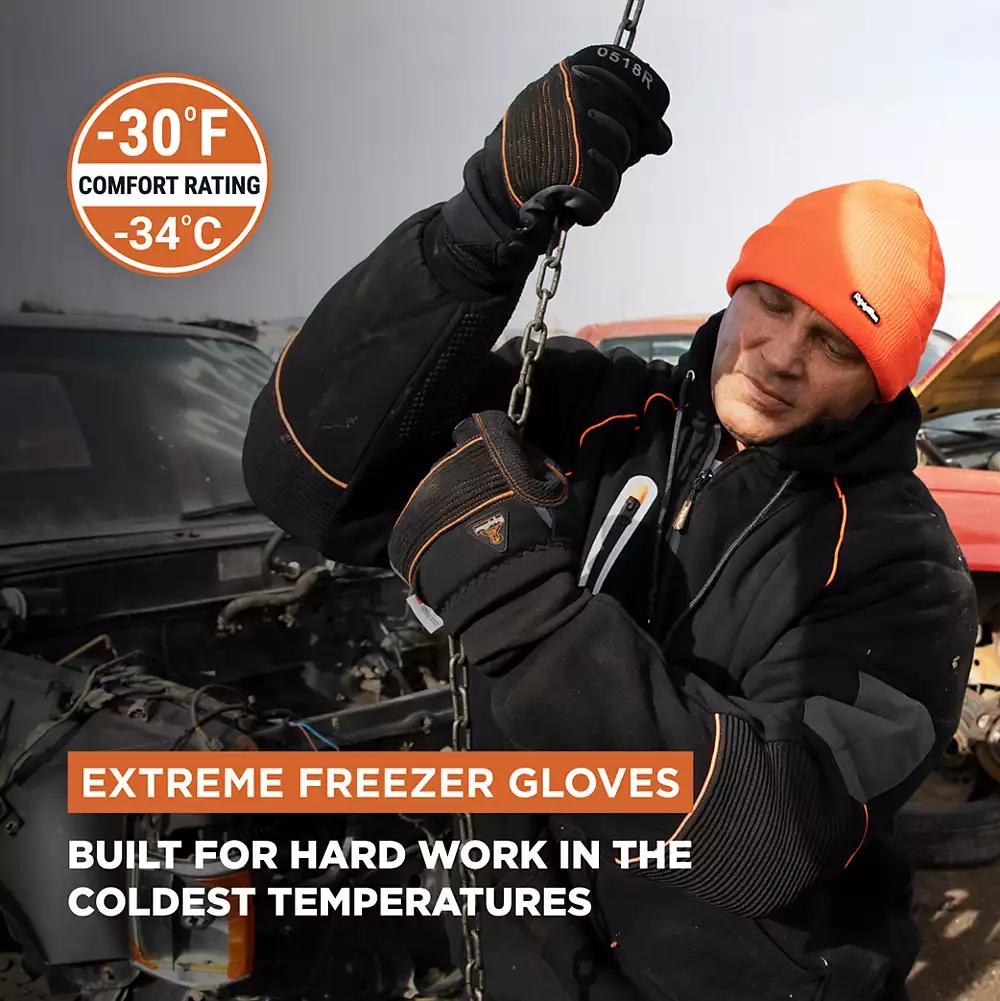 RefrigiWear Men's PolarForce Gloves - Extreme Cold Protection, Touchscreen Compatible, Kevlar Reinforced