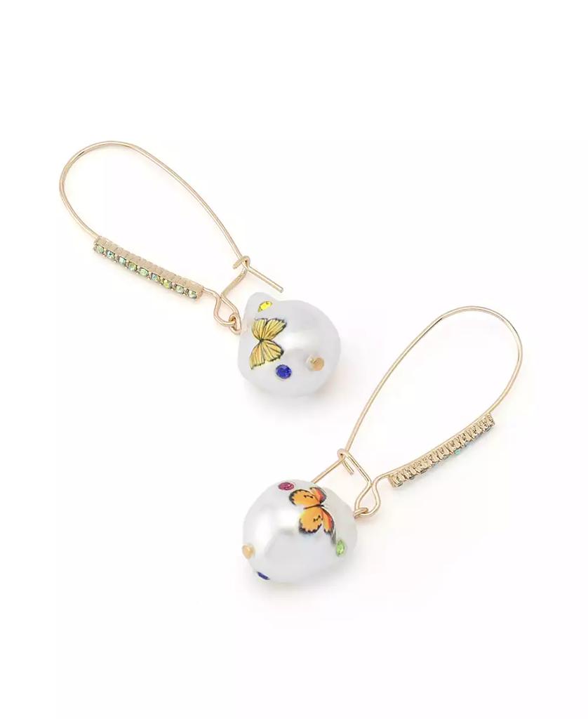 Betsey Johnson Faux Stone Backyard Butterfly Dangle Drop Earrings