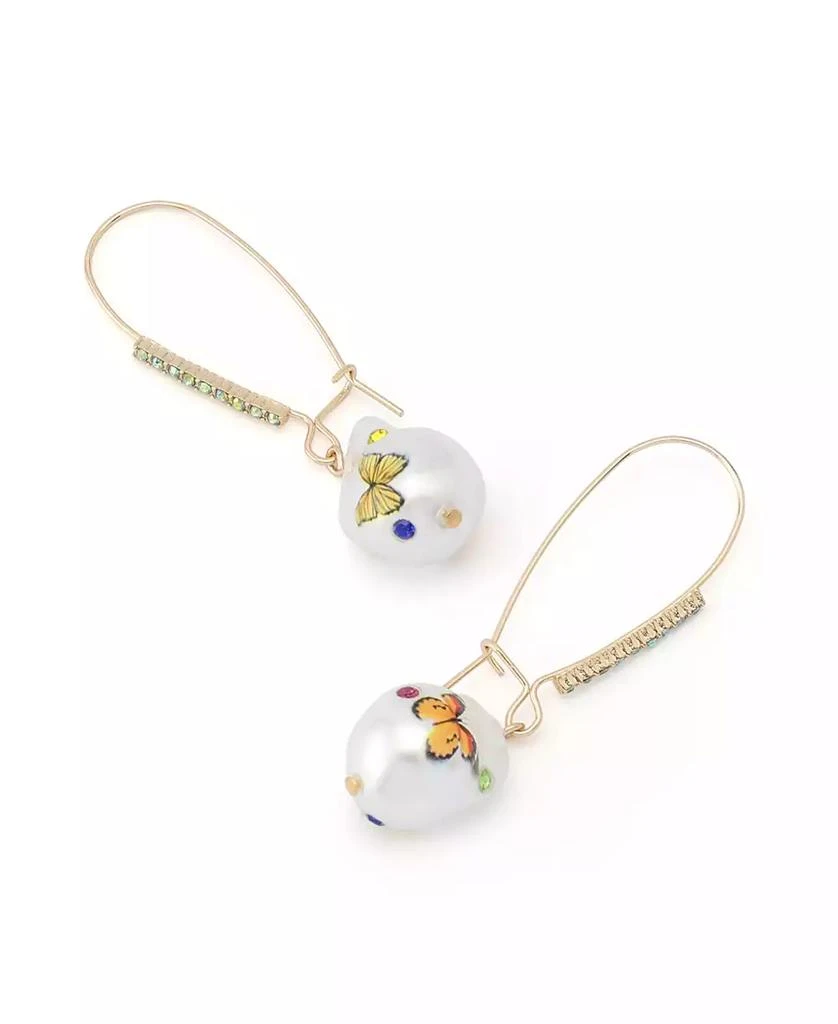 Betsey Johnson Faux Stone Backyard Butterfly Dangle Drop Earrings 2