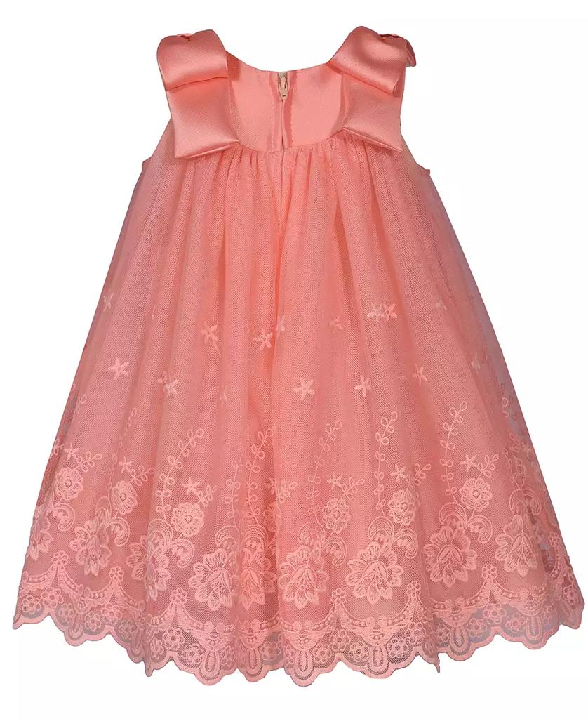 Bonnie Baby Baby Girls Bow Shoulder Embroidered Float Dress