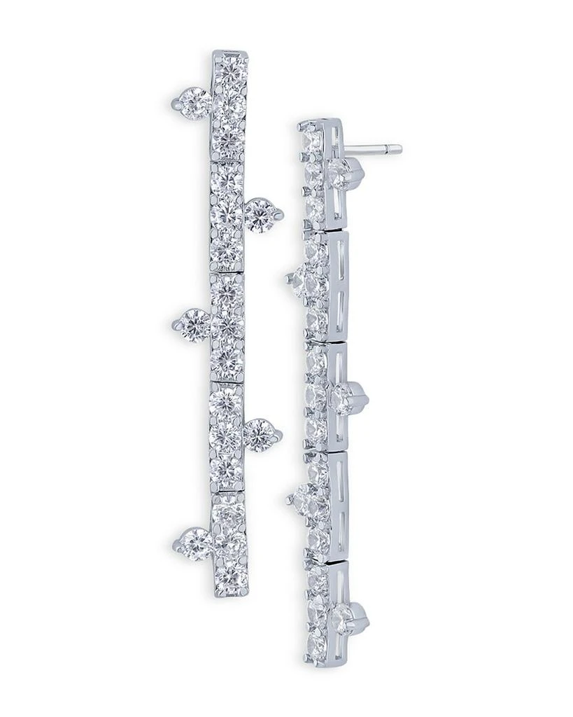 Kenneth Jay Lane Cubic Zirconia Bar Linear Drop Earrings 1
