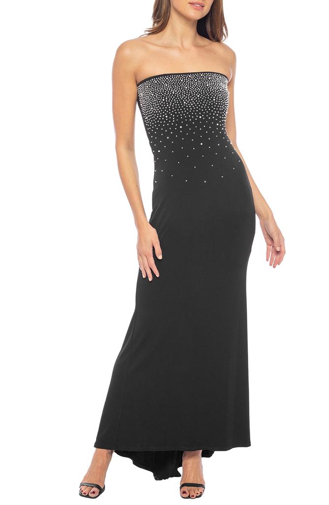 MARINA Farj Beaded Bodice Strapless Mermaid Gown