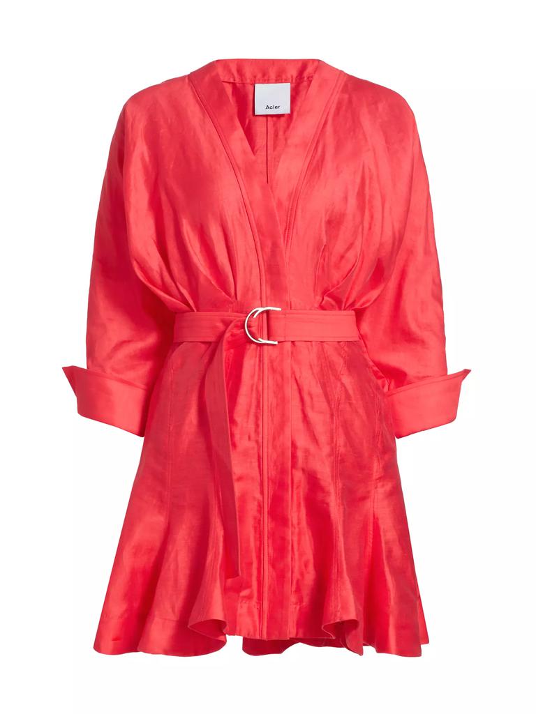 Acler Fairyhill V-Neck Linen-Blend Minidress