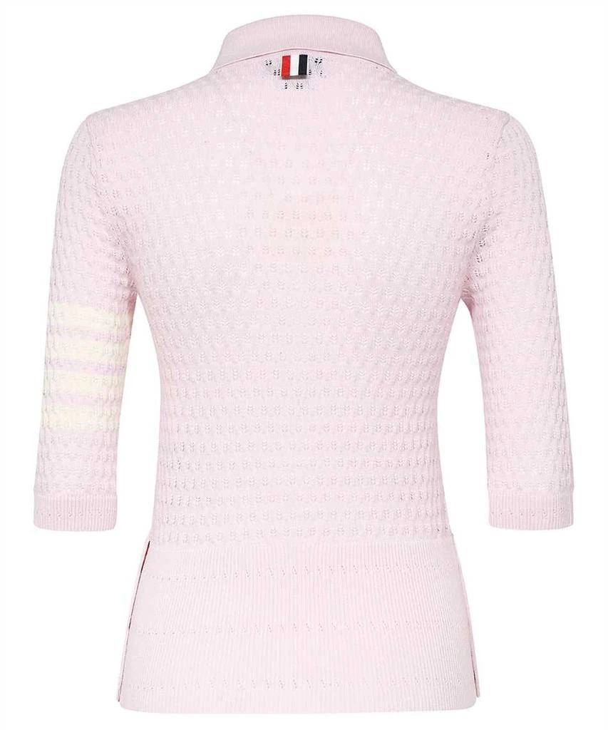 Thom Browne Thom browne cotton silk pointelle 4-bar short sleeve polo 2