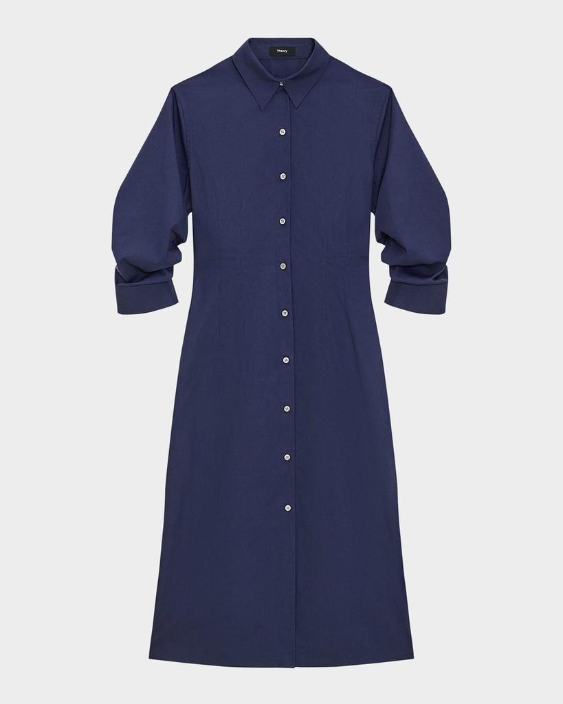 Theory Fixed-Sleeve Poplin Shirtdress