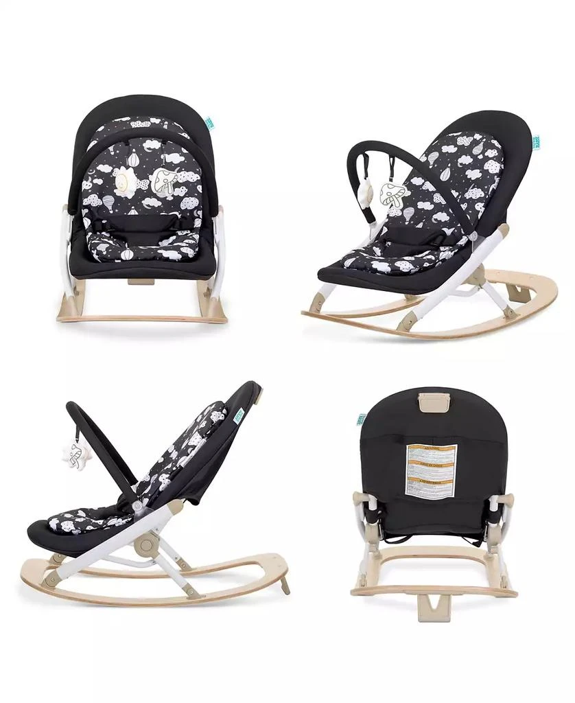 Evolur Koko Portable Infant Bouncer in Black White