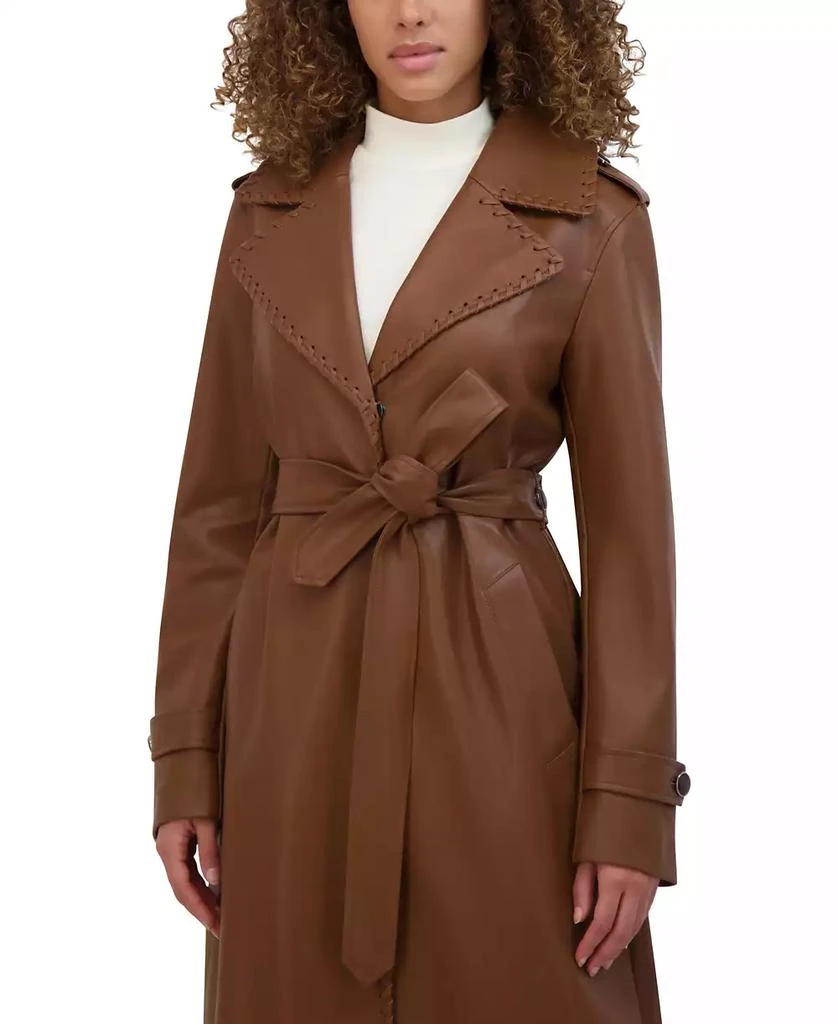 Kenneth Cole Women's Faux Leather Trench Coat 3