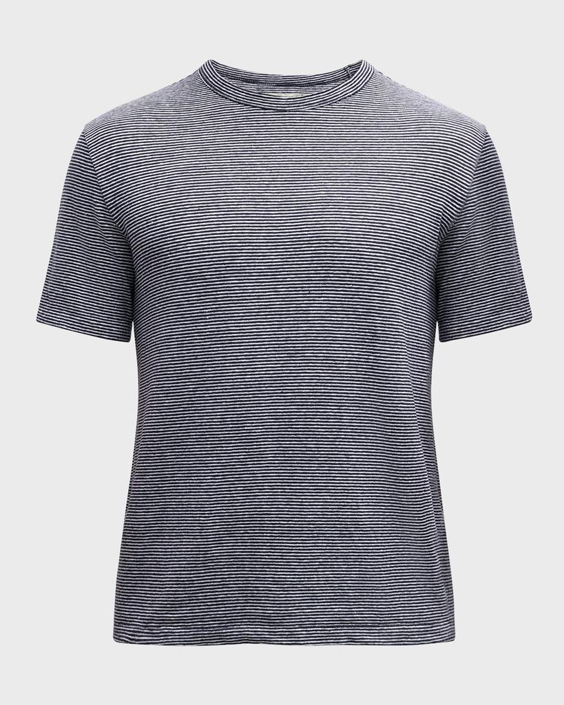 Officine Generale Men's Striped Linen T-Shirt