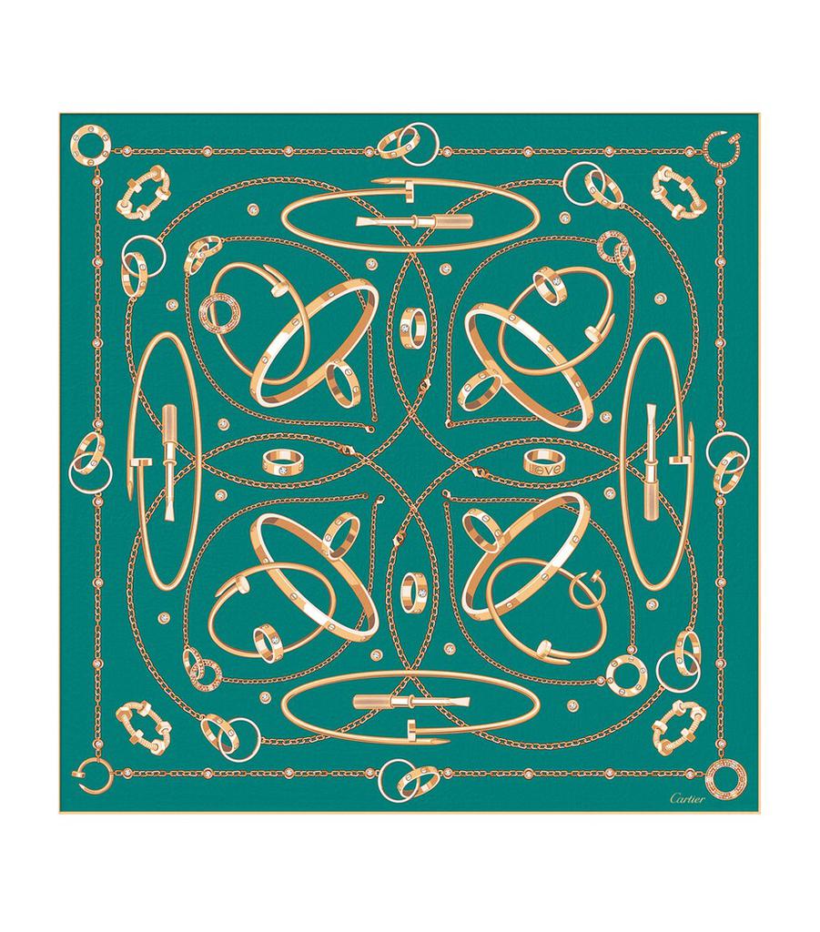 Cartier Silk Precious Mundanity Square Scarf