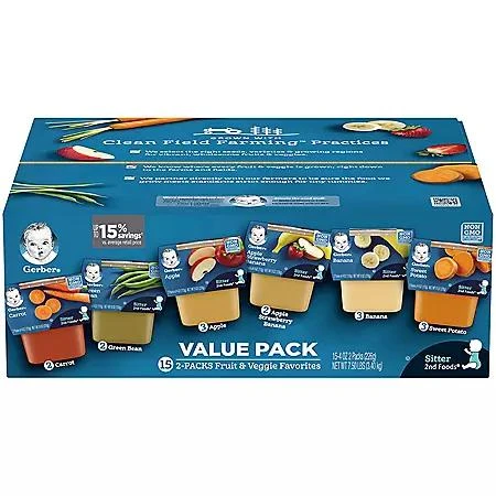 Gerber Gerber 2nd Foods Fruit & Veggie Variety Pack, 4 oz., 30 ct. 1
