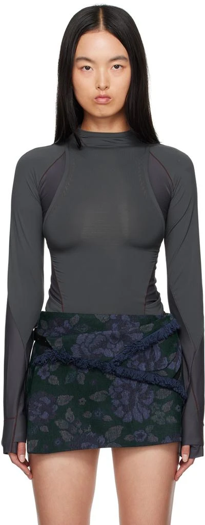 Hyein Seo Gray Track Long Sleeve T-Shirt 1