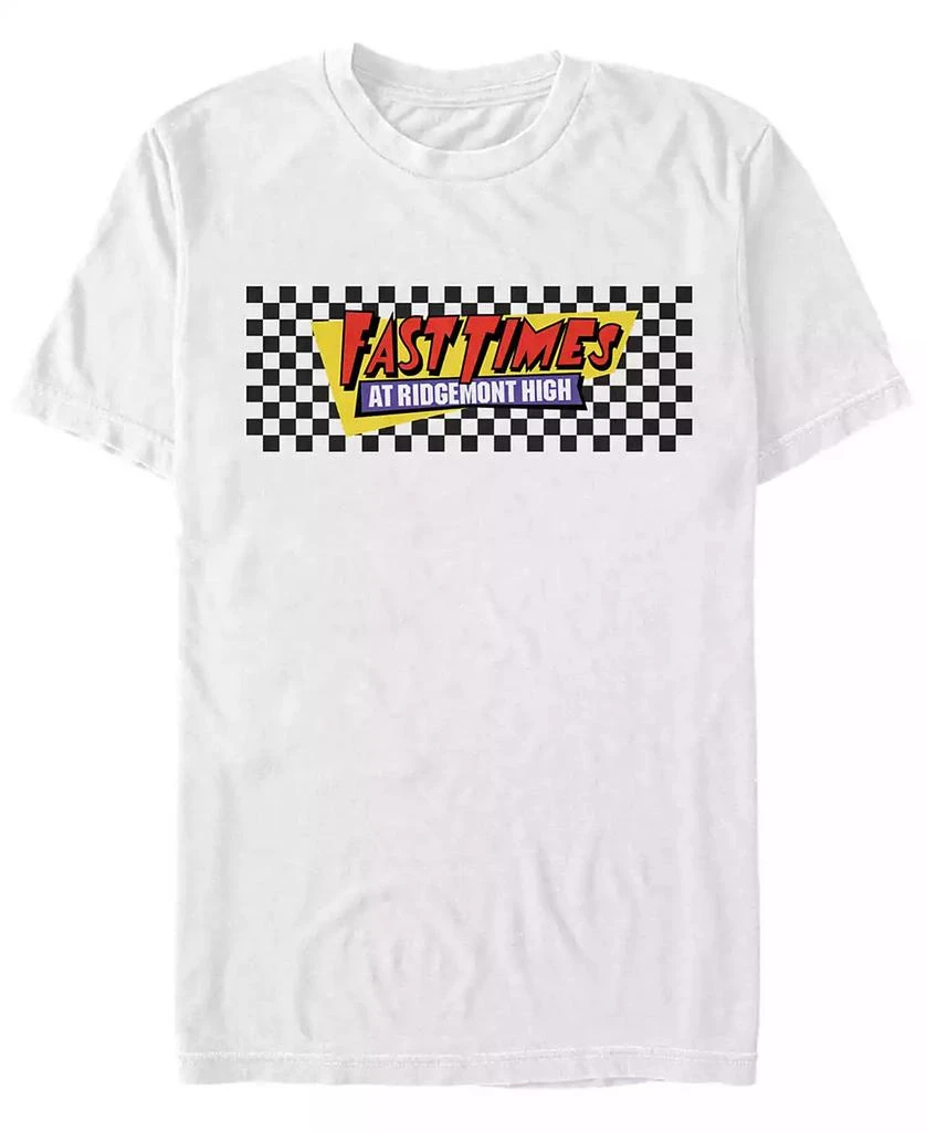 FIFTH SUN Fast Times At Ridgemont High Men's Black Checkers Logo Short Sleeve T-Shirt 1