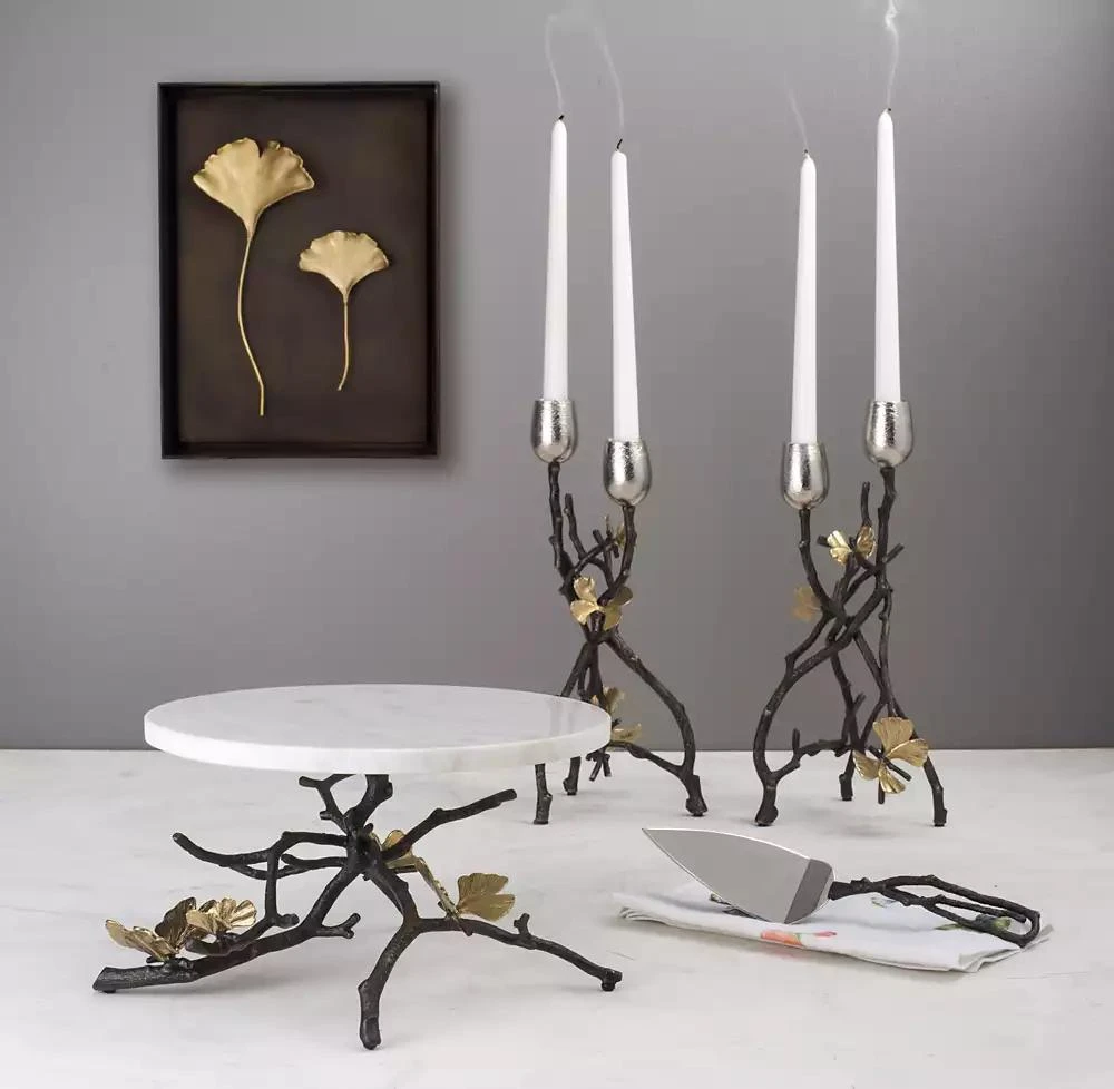 Michael Aram Butterfly Gingko 2-Pc. Candle Holder Set 2