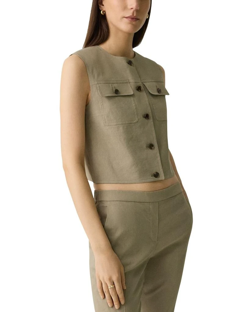 Theory Fitted Sleeveless Linen Vest 4