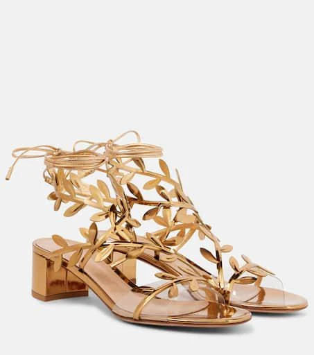 Gianvito Rossi Flavia mirrored leather sandals 1