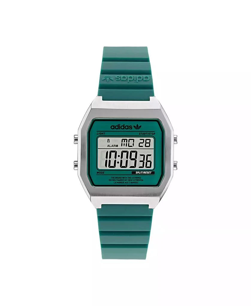 Adidas Unisex Digital Two Green Resin Strap Watch 36mm 1