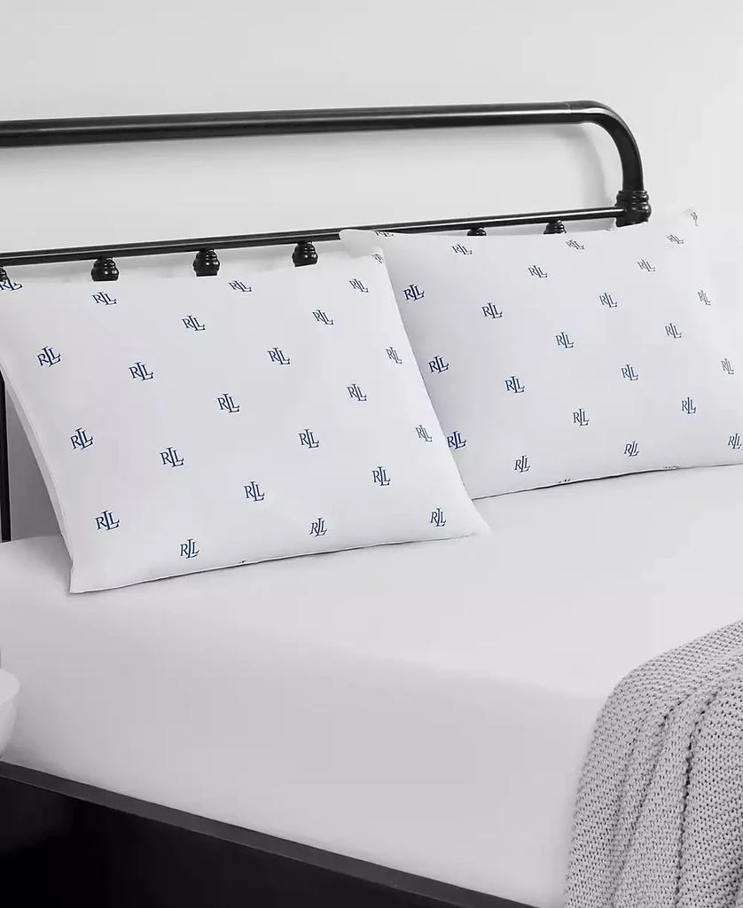 Ralph Lauren Logo Medium Density 2-Pack Down Alternative Pillow, Standard/Queen 1