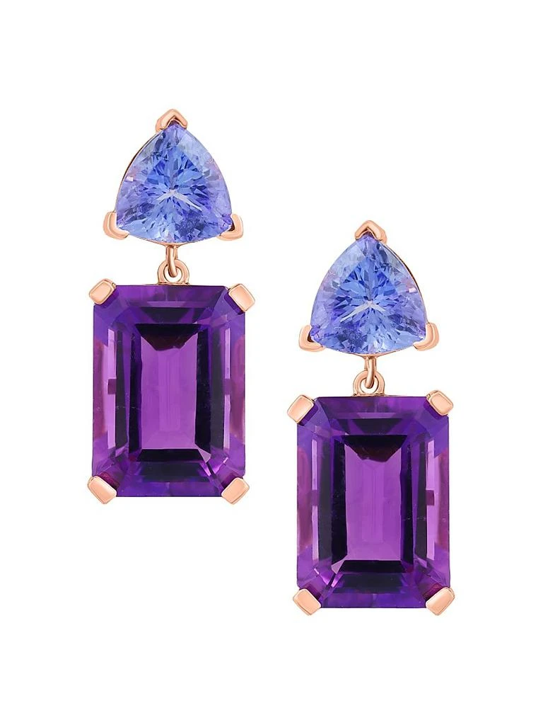 Saks Fifth Avenue Collection 14K Yellow Gold, Amethyst
Tanzanite Drop Earrings