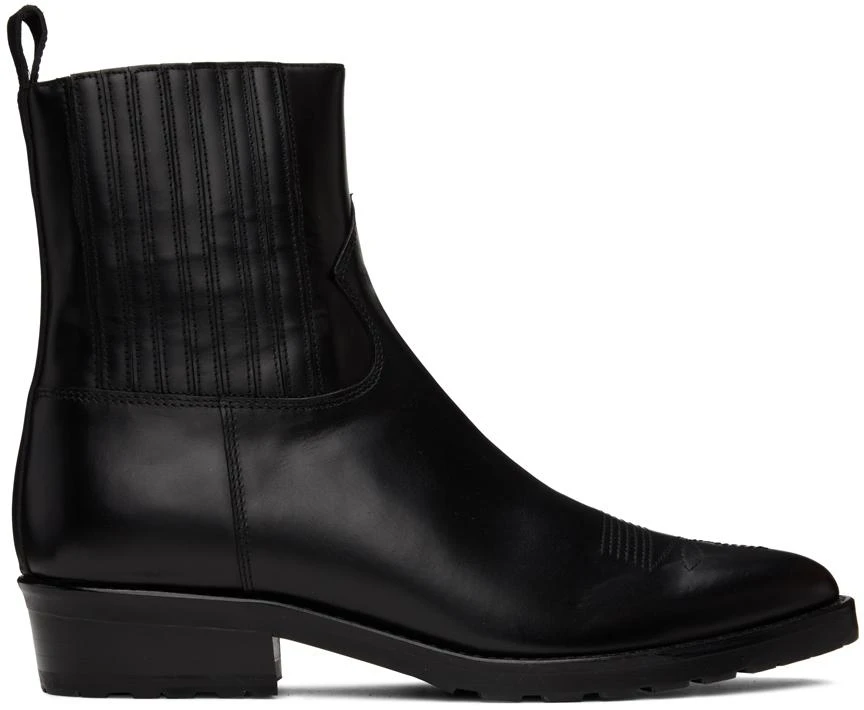 Toga Virilis SSENSE Exclusive Black Embroidered Chelsea Boots 1