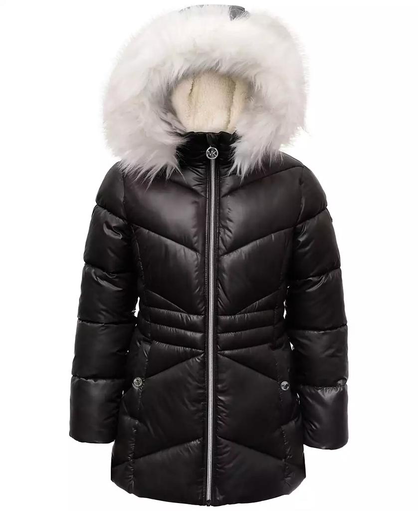 Michael Kors Michael Kors Toddler & Little Girls Stadium Puffer Jacket with Faux-Fur Trim