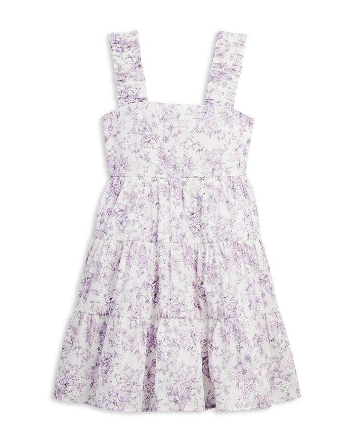AQUA Girls' Floral Mini Dress, Little Kid, Big Kid - Exclusive 1