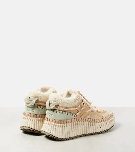 Chloé Nama shearling-lined suede sneakers 2
