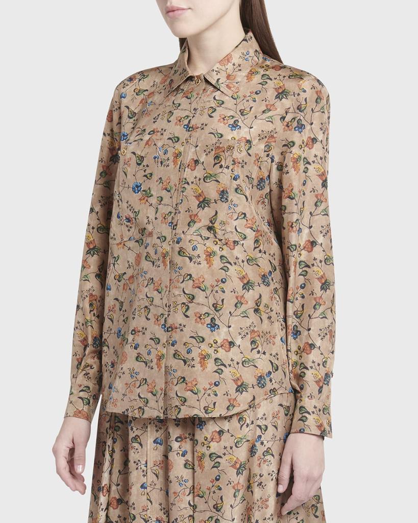 Loro Piana Cam Cheriel Bolivian Garden Printed Button-Front Shirt