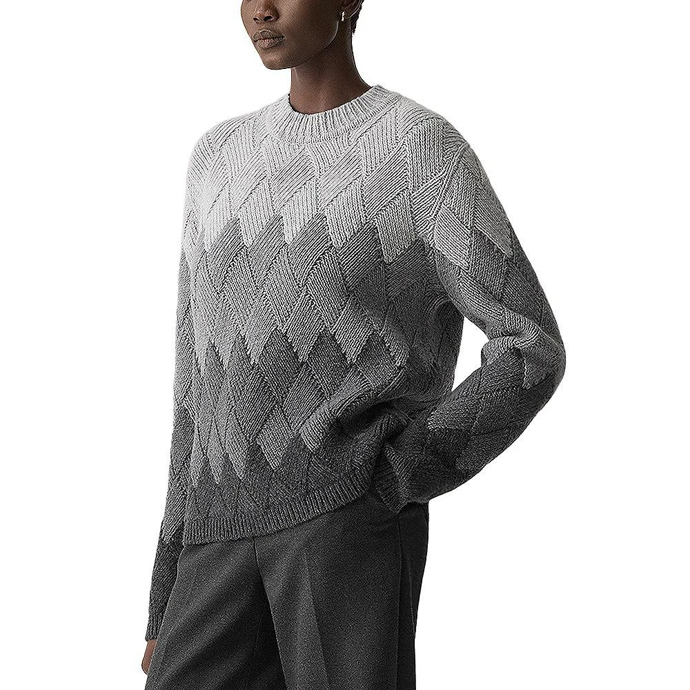 Theory Wool Cashmere Faux Weave Sweater 4