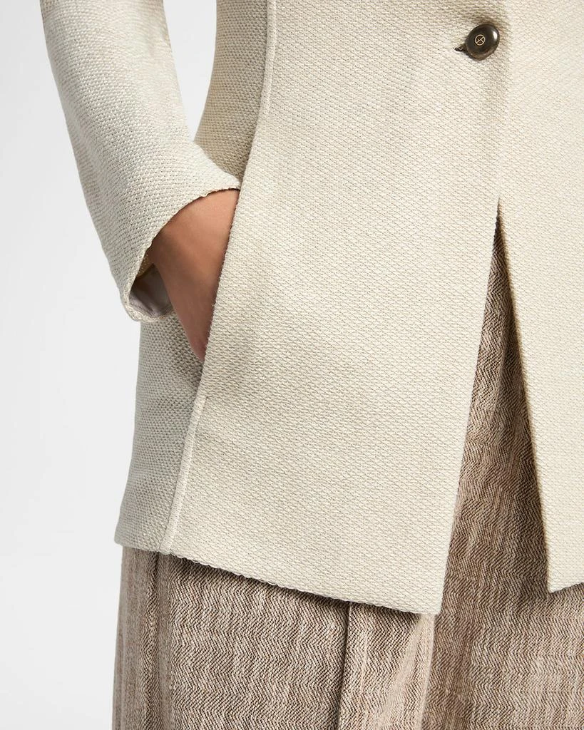 Giorgio Armani Single-Breasted Tweed Blazer Jacket 5