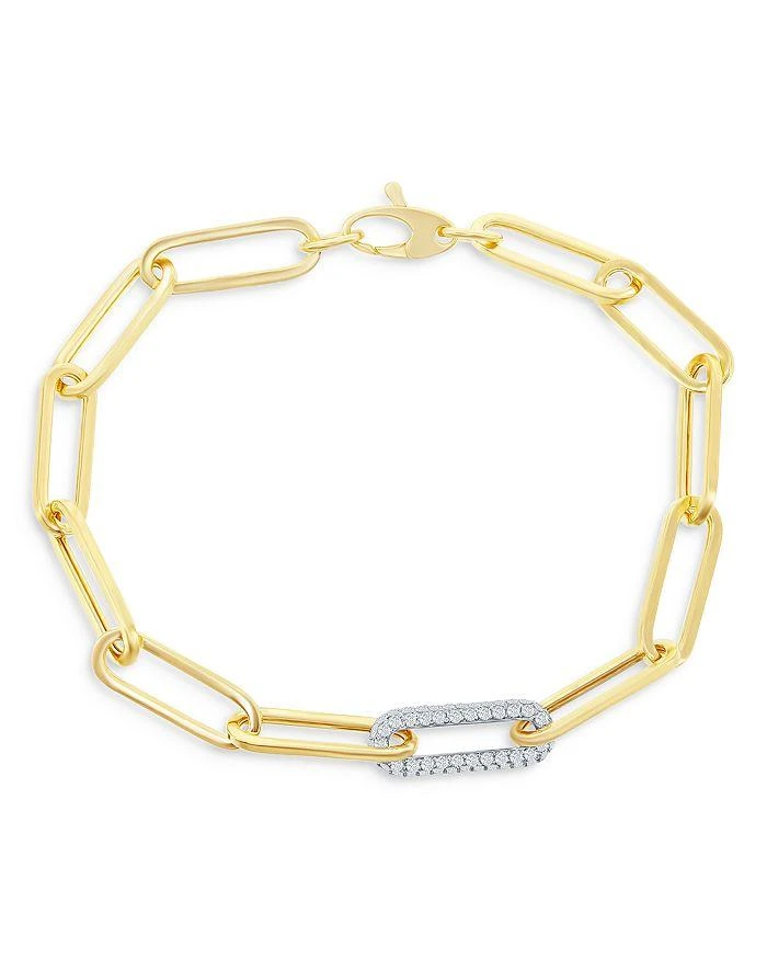 Bloomingdale's Diamond Paperclip Bracelet in 14K White & Yellow Gold, 0.70 ct. t.w. - 100% Exclusive 1