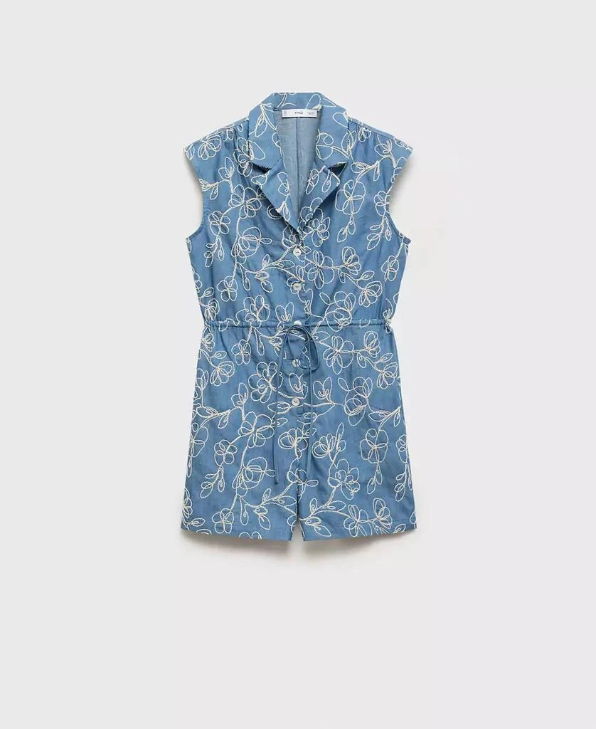 Mango Women's Embroidered Detail Denim Overalls 2