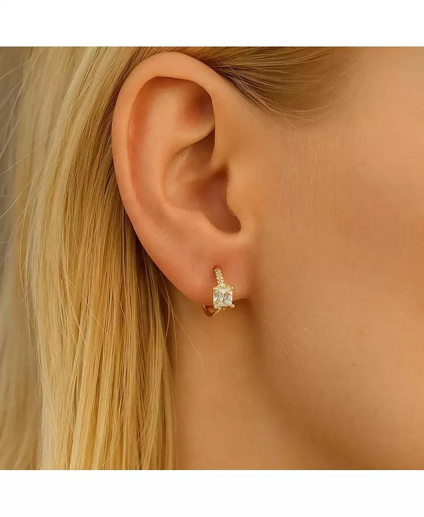 Dloria Lila Square-Cut Huggie Hoop Earrings 3