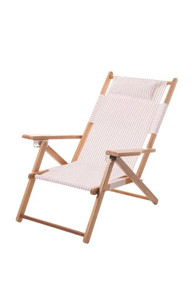 Business & Pleasure Business & Pleasure - Tommy Striped Canvas Beach Chair - Pink - Moda Operandi 1